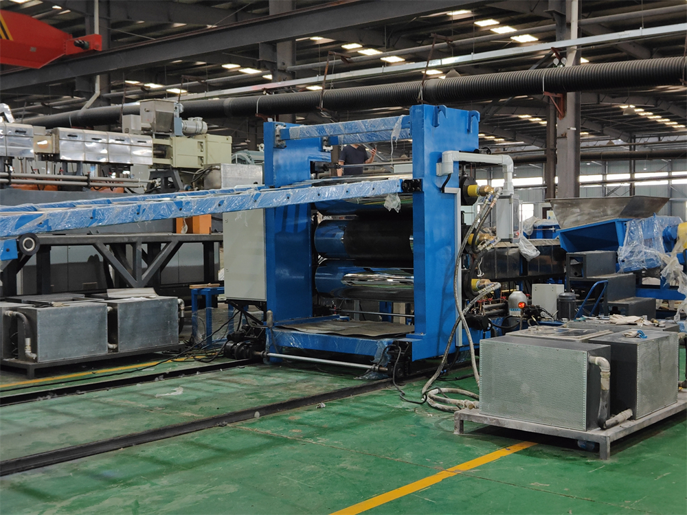 TPE腳墊片材擠出機(jī)_TPE腳墊片材生產(chǎn)線_玖德隆